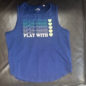 Prince Kids Navy Tank Top with Playful Text